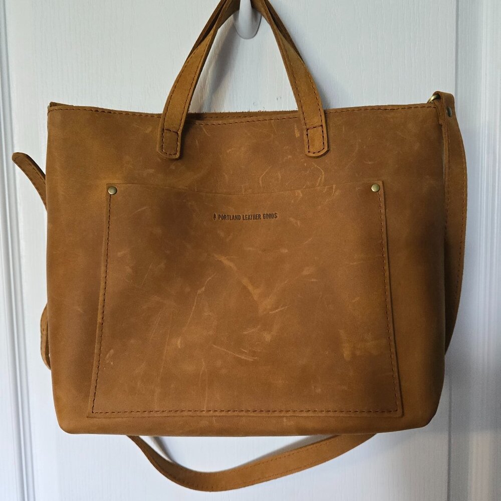 Portland Leather Goods Medium Zippered Crossbody Tote